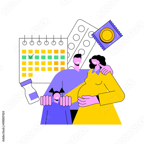 Family planning abstract concept vector illustration. Family health services, become parents, education and counseling, birth control, pregnancy planning, hormonal contraception abstract metaphor.