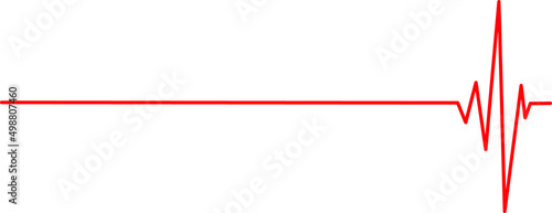 Heartbeat red pulse vector line icon. Pulse isolated on white background. Heart beat, cardiogram.
