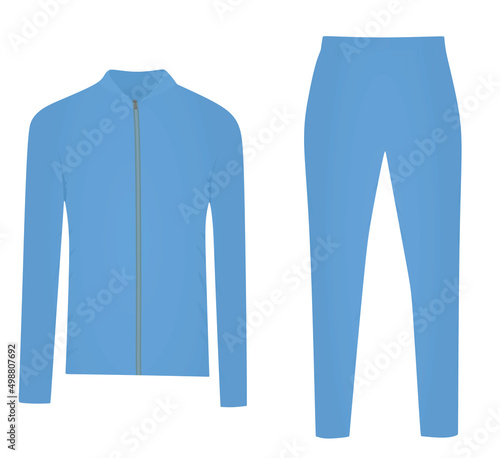 Blue tracksuit. top and bottom. vector