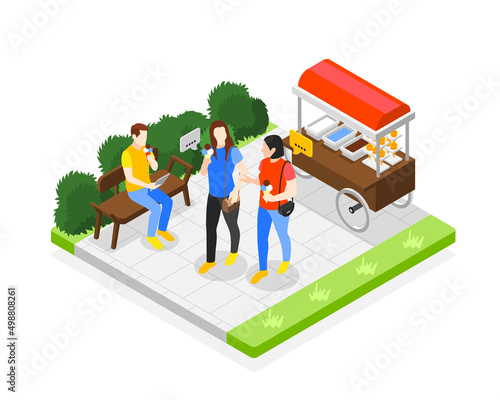 Introvert And Extrovert Isometric Composition