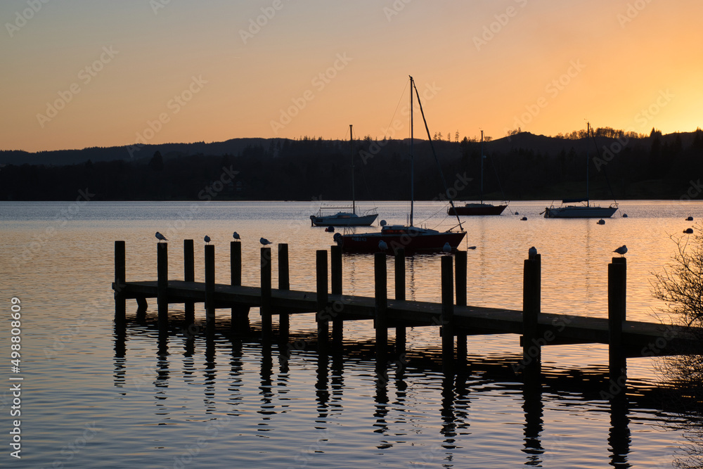 Fototapeta premium Sunset over Lake Windermere