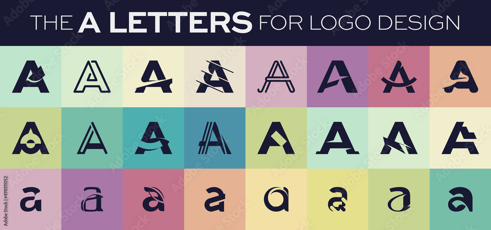 Letter A logo icon design template element sets Letter A logo icon design template element sets