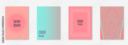 Design magazine cover as template with line geometric element.