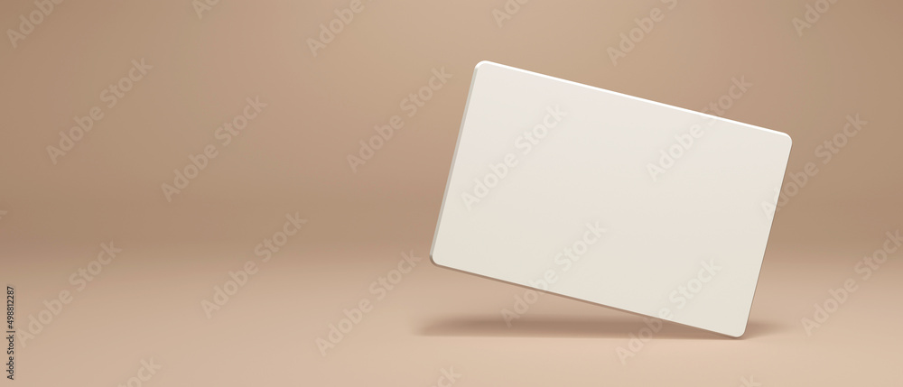 Blank card design with shadow - 3D rendering Blank card design with shadow - 3D rendering