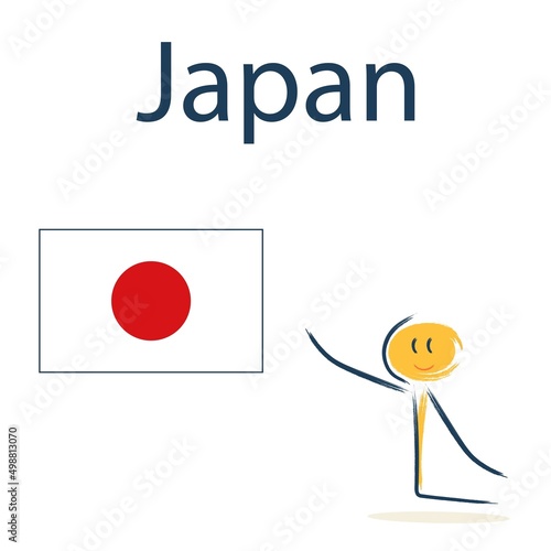 Free Download Character with the flag of Japan. Teaching children geography and countries of the world - GFXLoad