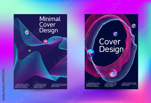 Minimum coverage of a vector. Cover design. Set of modern abstract musical backgrounds. Sound flyer for creating a fashionable cover, banner, poster, booklet...