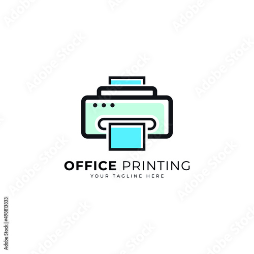 office printer logo design mark concept
