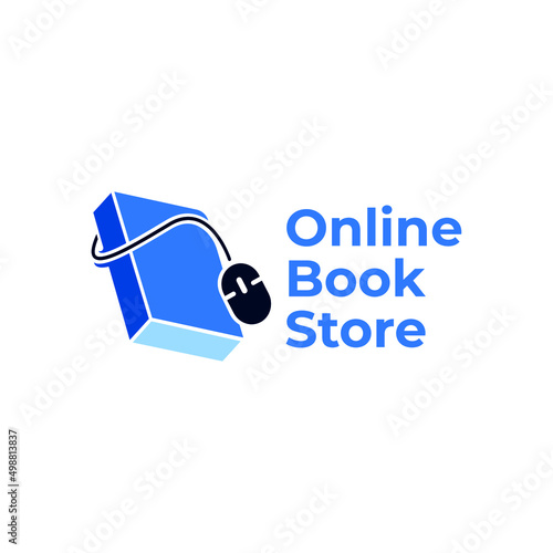 online book store logo design concept