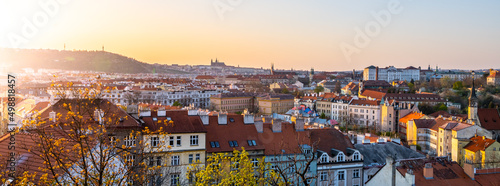 Panoramic view of evening Prague