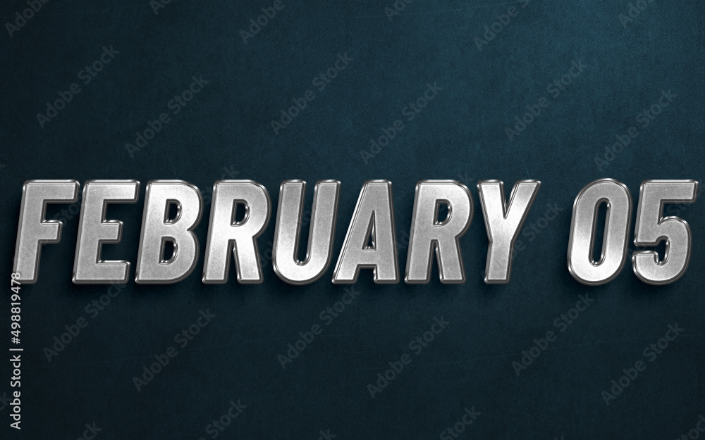 FEBRUARY IN SILVER HIGH RELIEF LETTERS ON DARK BACKGROUND FEBRUARY IN SILVER HIGH RELIEF LETTERS ON DARK BACKGROUND