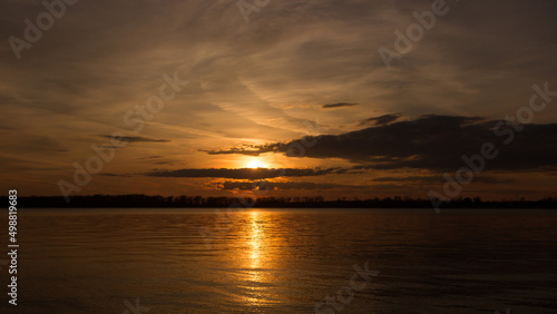 Sunset over the Volga river. Samara  Russia.