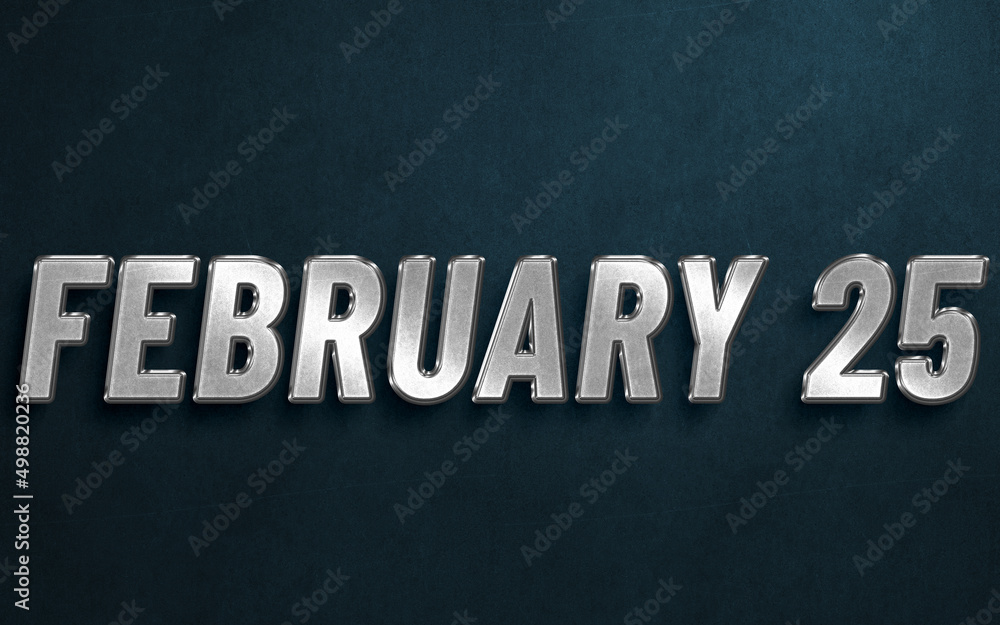 FEBRUARY IN SILVER HIGH RELIEF LETTERS ON DARK BACKGROUND FEBRUARY IN SILVER HIGH RELIEF LETTERS ON DARK BACKGROUND