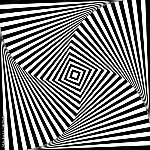 Whirl movement illusion in abstract op art pattern.