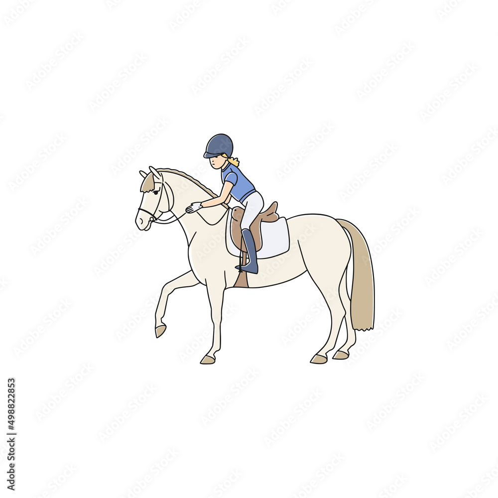 Girl rider strokes her pony Girl rider strokes her pony