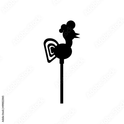 Cockerel on a stick icon. Lollipop eps ten