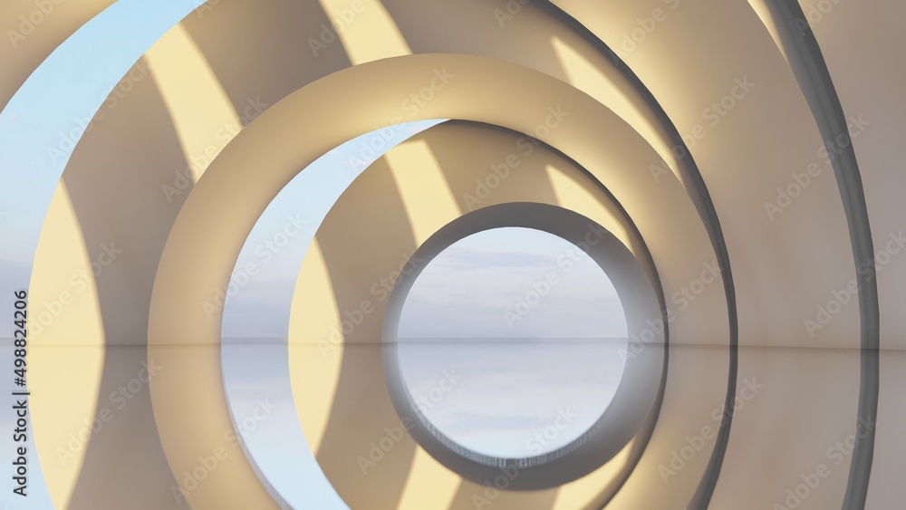Abstract architecture background arched interior 3d render Abstract architecture background arched interior 3d render