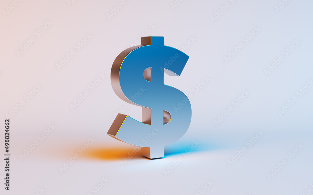 Obraz premium The dollar sign is in tinted composition. Horizontal composition with copy space.