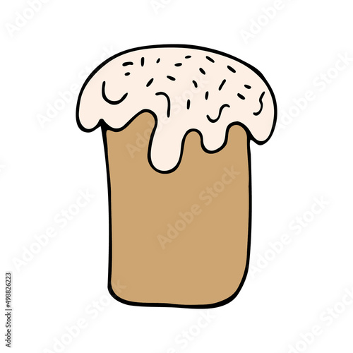 Hand drawn easter cake, bread. Doodle vector illustration