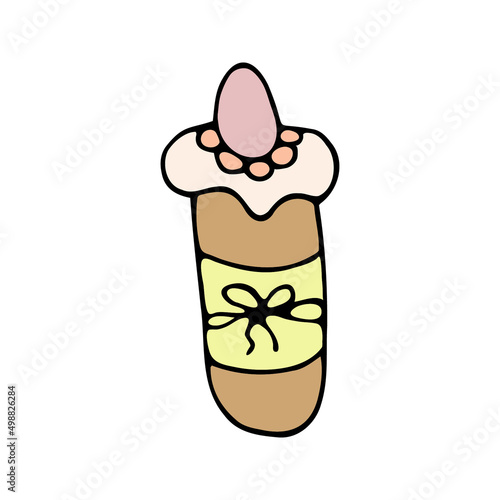 Hand drawn easter cake, bread. Doodle vector illustration