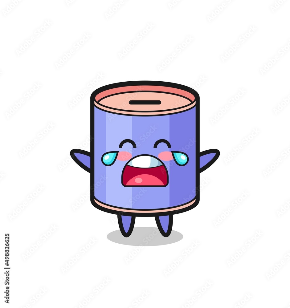 the illustration of crying cylinder piggy bank cute baby the illustration of crying cylinder piggy bank cute baby
