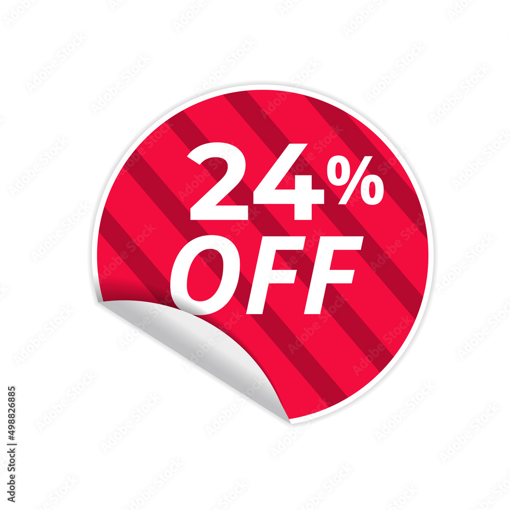 Up To 24% Off Special Offer sale sticker on white background, red sticker, vector illustration Up To 24% Off Special Offer sale sticker on white background, red sticker, vector illustration