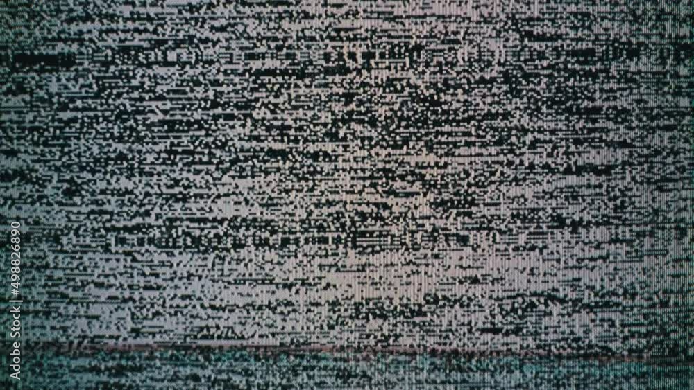 Real TV noise of VHS tape, no signal. White static noise screen