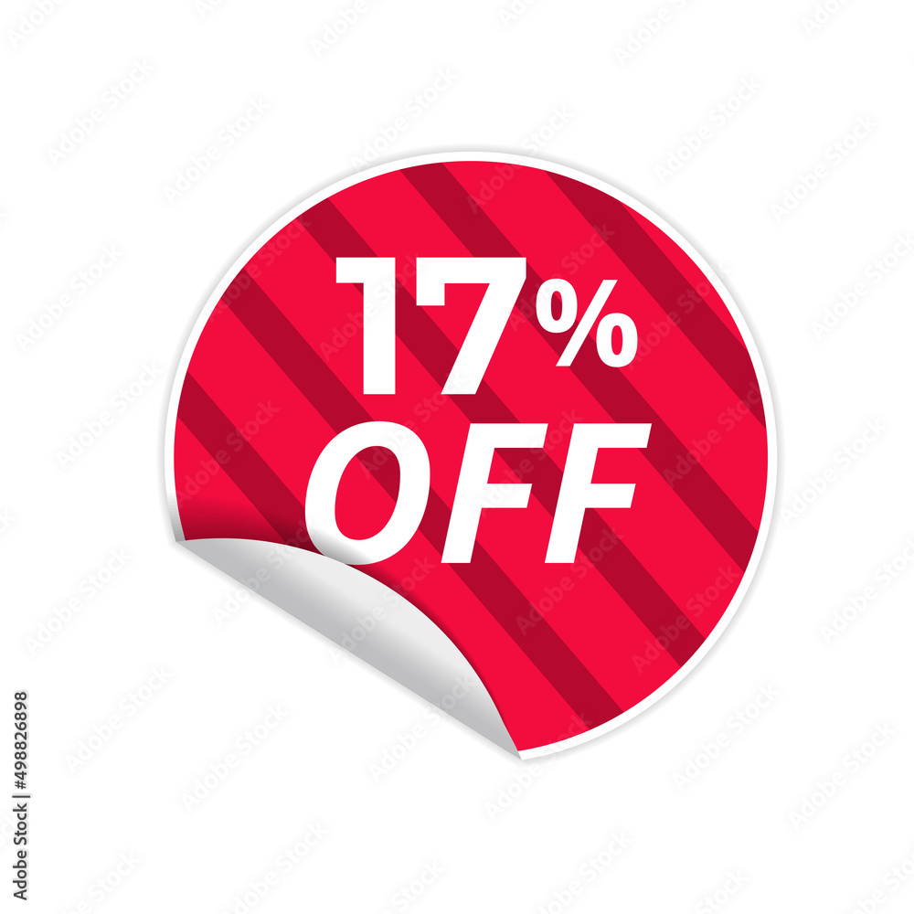 Up To 17% Off Special Offer sale sticker on white background, red sticker, vector illustration Up To 17% Off Special Offer sale sticker on white background, red sticker, vector illustration