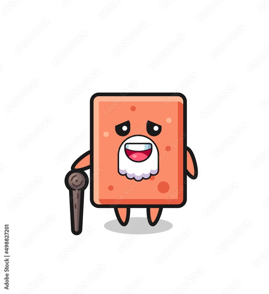 cute brick grandpa is holding a stick cute brick grandpa is holding a stick