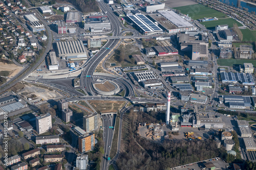 aerial view of Brüggmoos traffic interchange photo