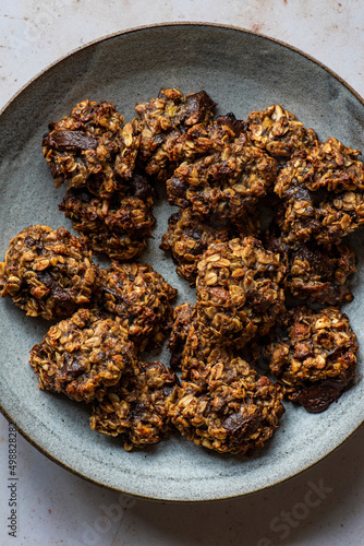 Fresh Homemade Banana Oat Cookies photo