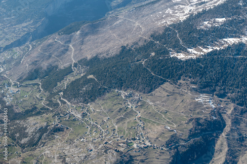 Obraz na plátne aerial view over Rhone valley in valais