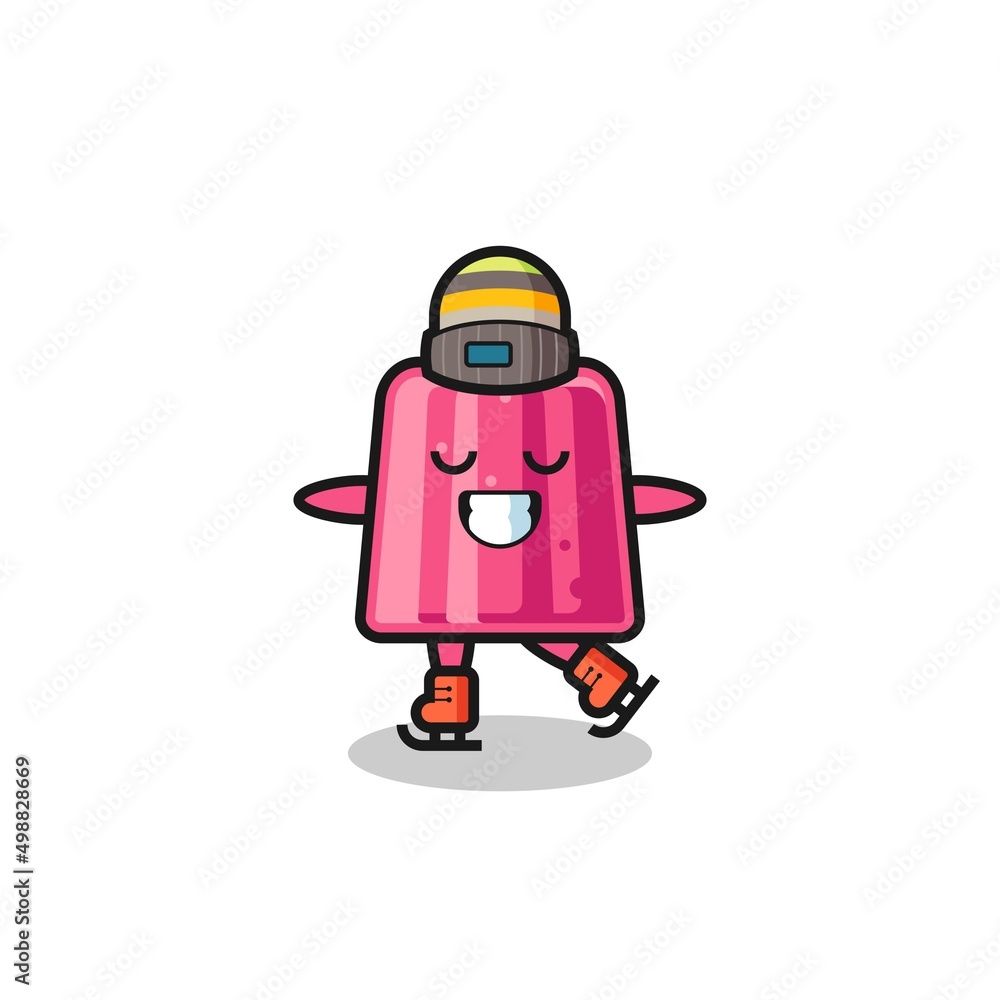 jelly cartoon as an ice skating player doing perform jelly cartoon as an ice skating player doing perform