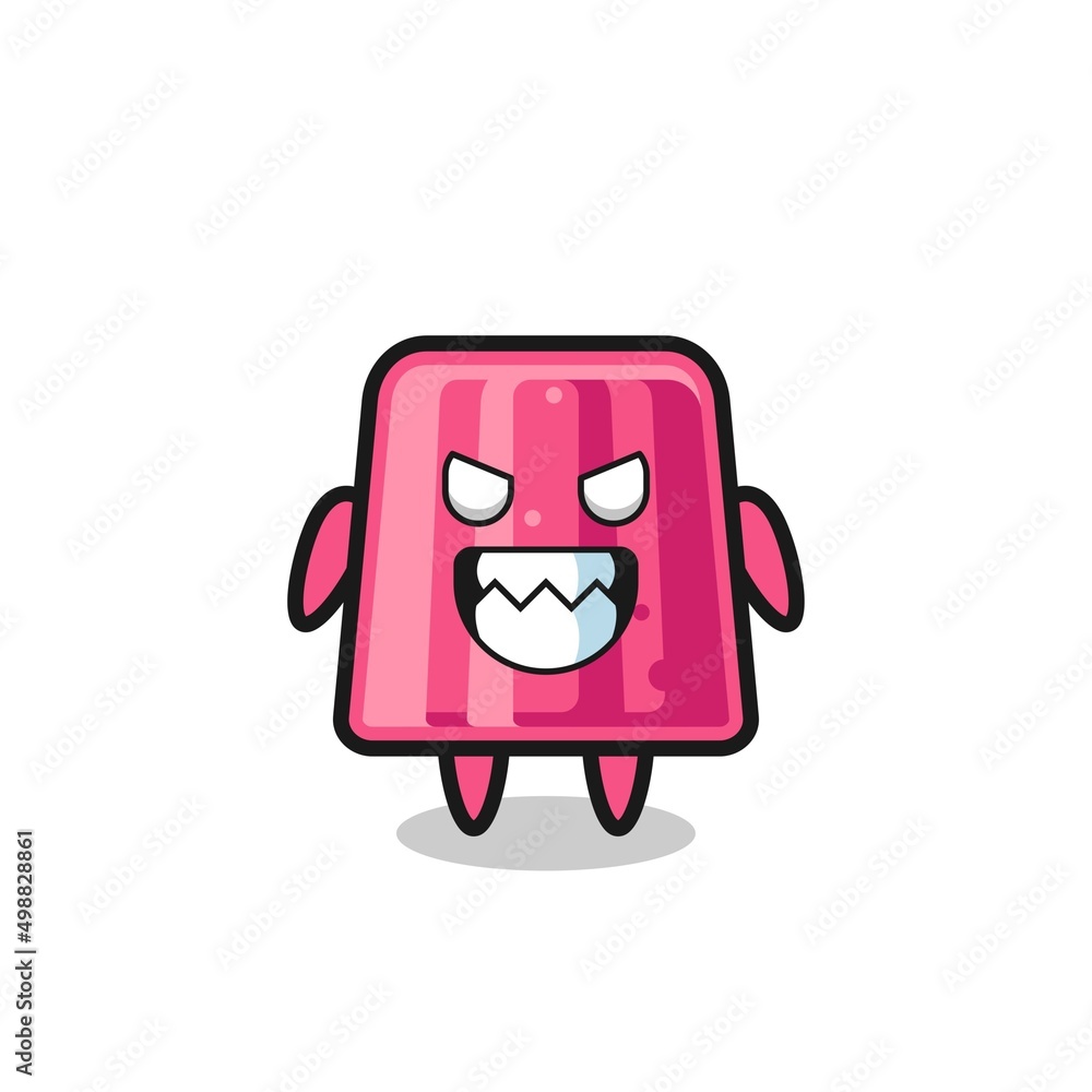Naklejka premium evil expression of the jelly cute mascot character
