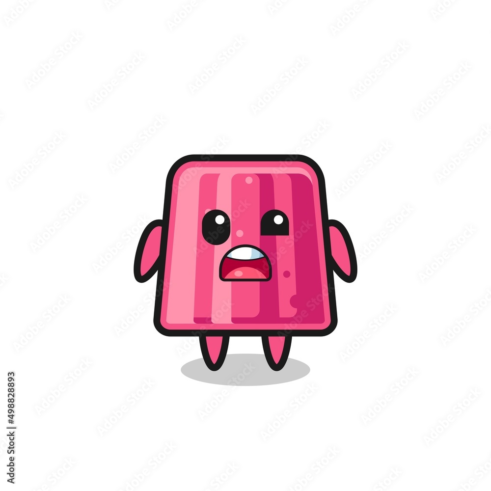 the shocked face of the cute jelly mascot the shocked face of the cute jelly mascot