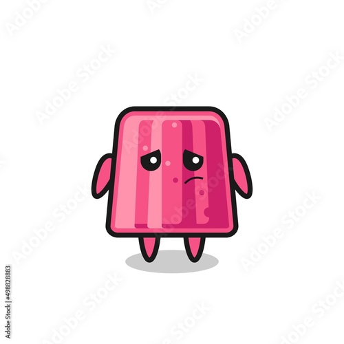 the lazy gesture of jelly cartoon character