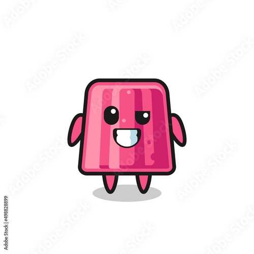 cute jelly mascot with an optimistic face