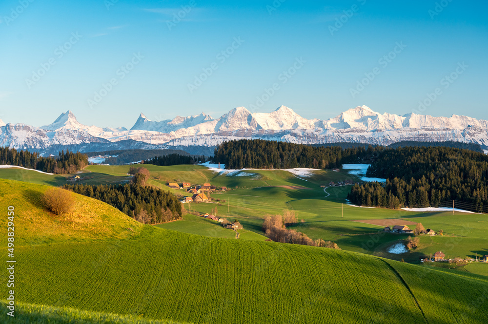 panorama view of the Bernese Alps from Emmental