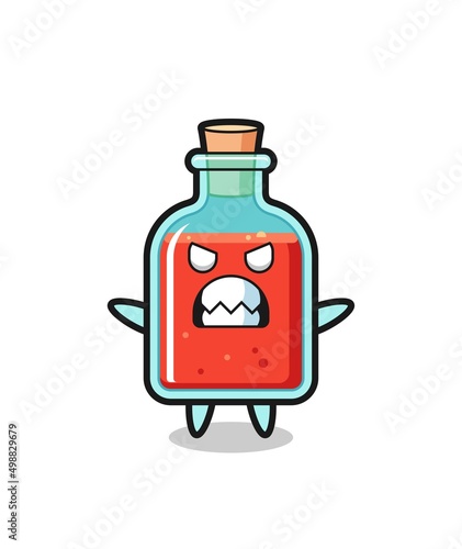wrathful expression of the square poison bottle mascot character