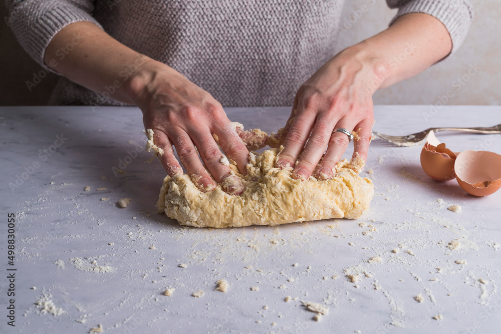 Kneading pasta dough Stock Photo Adobe Stock