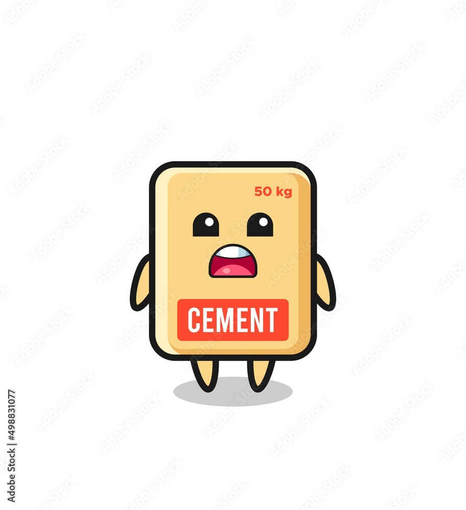 cement sack illustration with apologizing expression, saying I am sorry cement sack illustration with apologizing expression, saying I am sorry