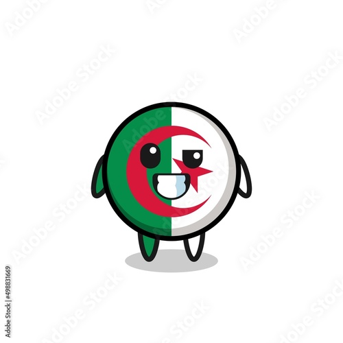 cute algeria flag mascot with an optimistic face