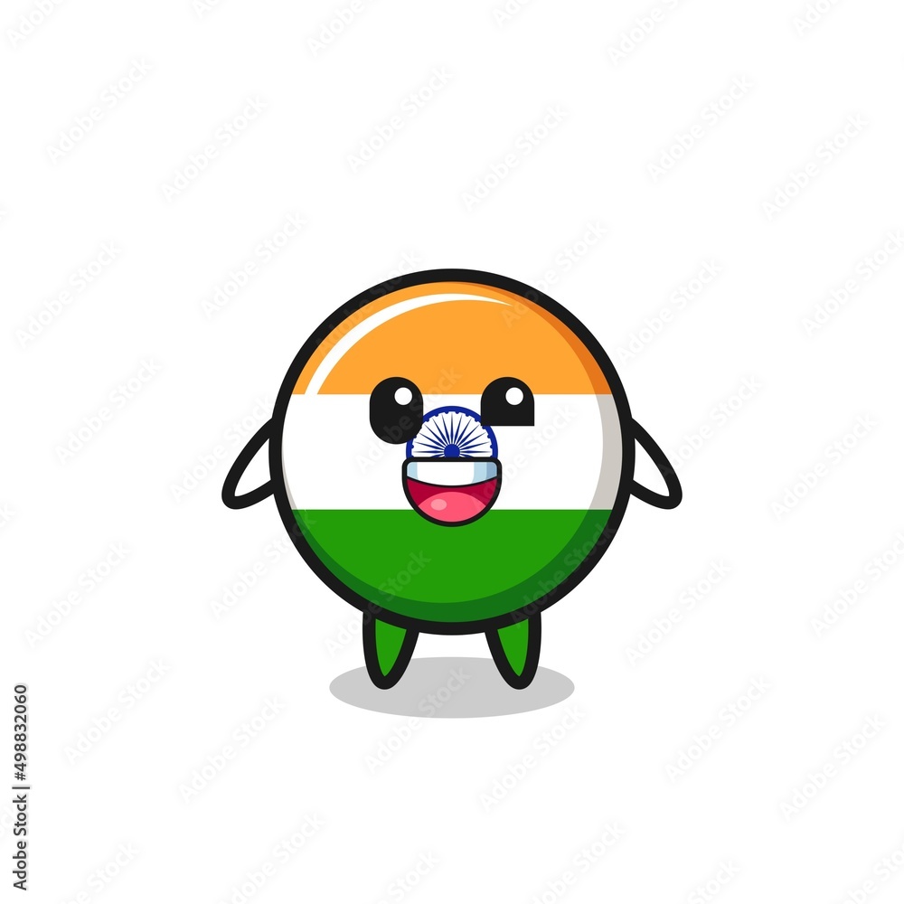 illustration of an india flag character with awkward poses