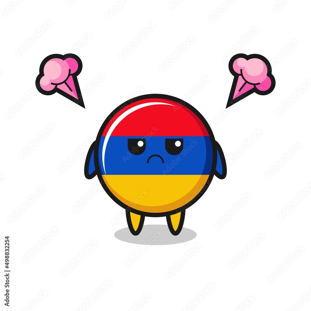 annoyed expression of the cute armenia flag cartoon character annoyed expression of the cute armenia flag cartoon character