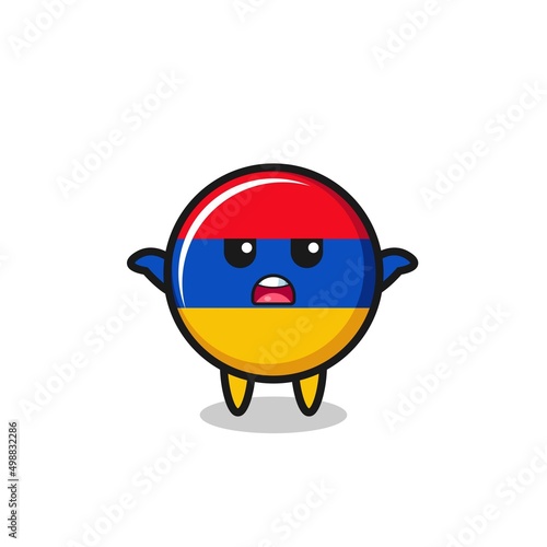 armenia flag mascot character saying I do not know