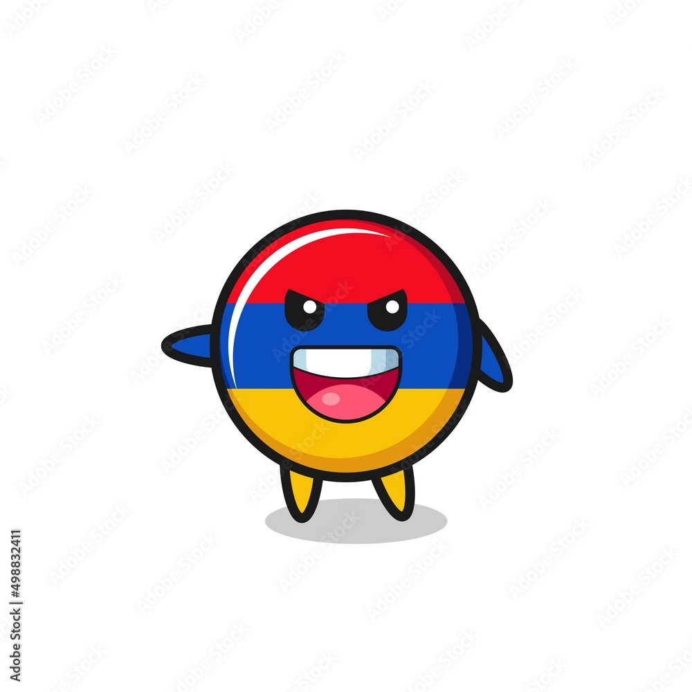armenia flag cartoon with very excited pose