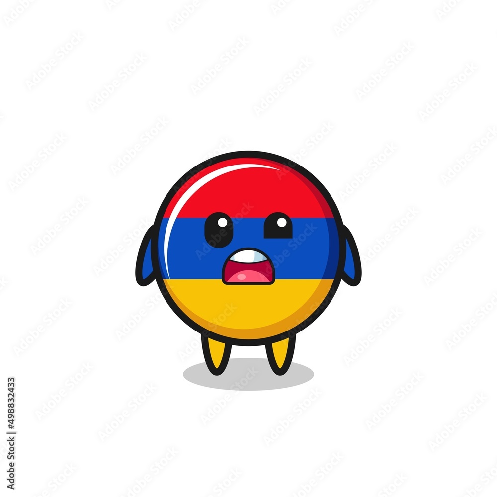 the shocked face of the cute armenia flag mascot the shocked face of the cute armenia flag mascot