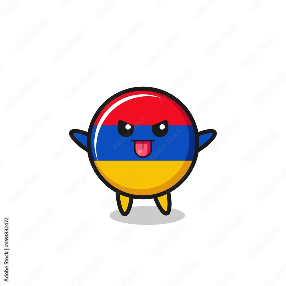 Naklejka premium naughty armenia flag character in mocking pose