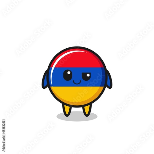 armenia flag cartoon with an arrogant expression