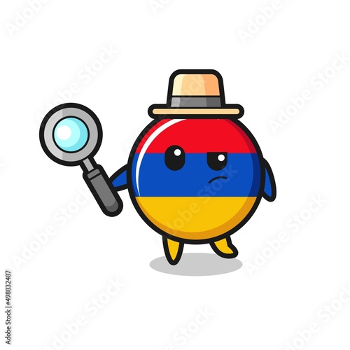 armenia flag detective character is analyzing a case