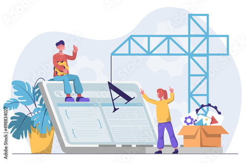Web development. Designers are working on web design